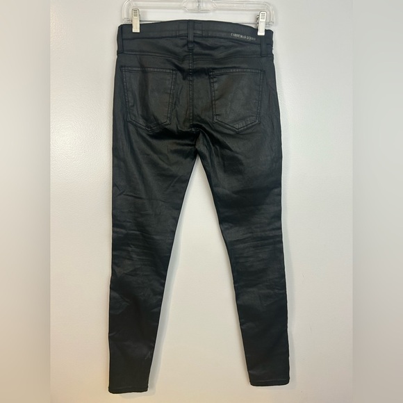 Current/Elliot Sweeney Ankle Black Coated Faux Leather Skinny Pants/Jeans Size 2 - Picture 6 of 11